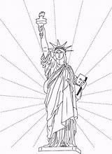 Coloring Pages York City Landmarks Statue Building Empire State sketch template