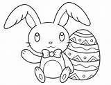 Bunny Coloring Easter Waving Pages sketch template