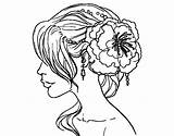 Coloring Pages Hairstyle Hair Wedding Flower Salon Hairstyles Pintar Flor Per Book Haircut Dibuix Getcolorings Colorear Coloringcrew Printable Flowers Fashion sketch template