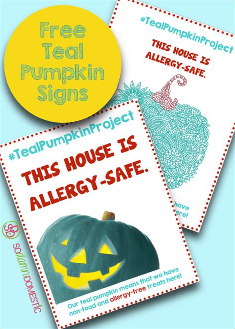 teal pumpkin project signs allergy  halloween