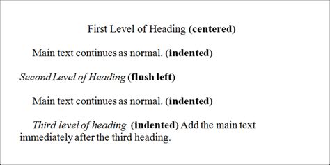 examples   level headinh guidelines thesis formatting