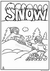 Snowball Coloring Kids Fight Pages Winter Drawing Getcolorings Getdrawings sketch template