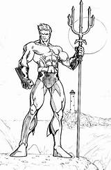 Aquaman Coloring Pages Drawing Getdrawings Popular Pose Lesson sketch template