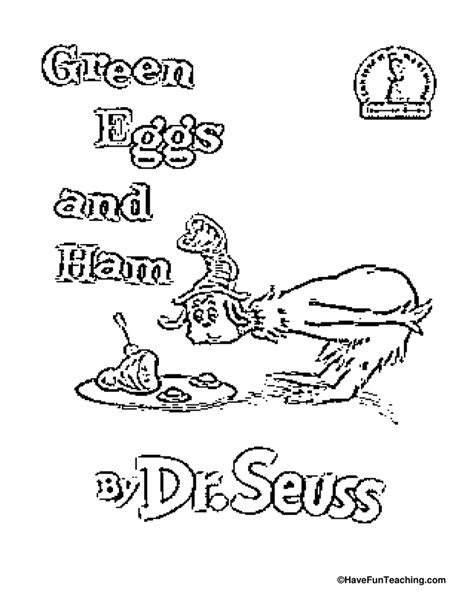 green eggs  ham coloring page  fun teaching