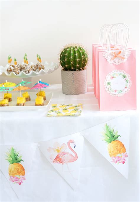 tropical themed party ideas  printables haute healthy living