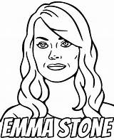 Coloring Emma Stone Print Printable sketch template