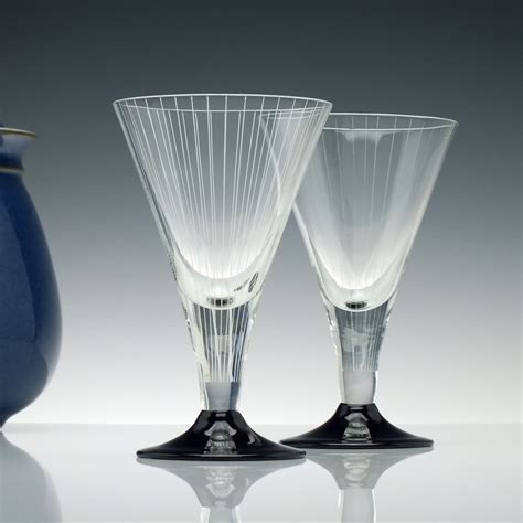 pair of art deco cocktail glasses c1930 wine glasses exhibit antiques