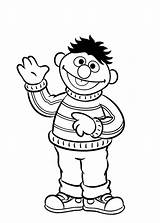 Ernie Coloring Pages Jacket Bert Life Getcolorings Color sketch template
