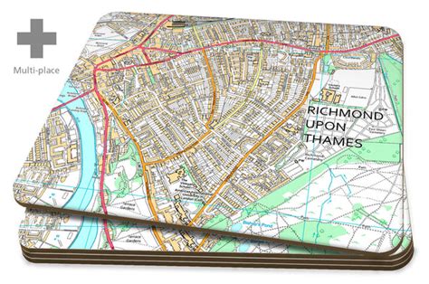 map placemats  multi place personalised os high detail street maps