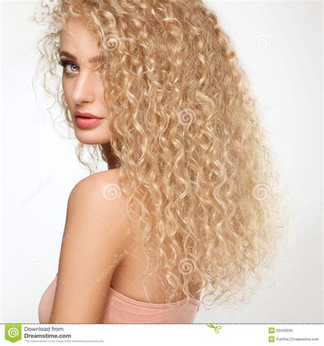 blonde hair beautiful woman with curly long hair royalty