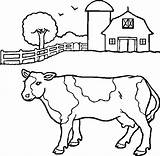 Coloring Farm Cow Pages Drawing Color Animal Cartoon sketch template