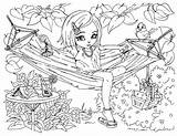 Coloring Pages Printable Summer Girl Girls Teens Teenagers Difficult Hammock Fun Hard Time Cute Enjoy Colouring Cool Color Filminspector Kids sketch template