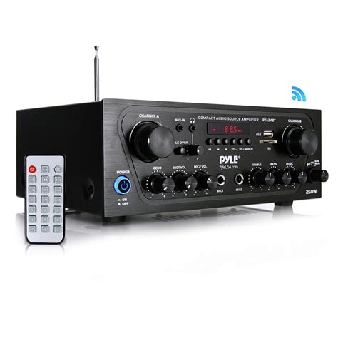 pyle ptabt compact bluetooth home audio amplifier  ch audio source stereo receiver system