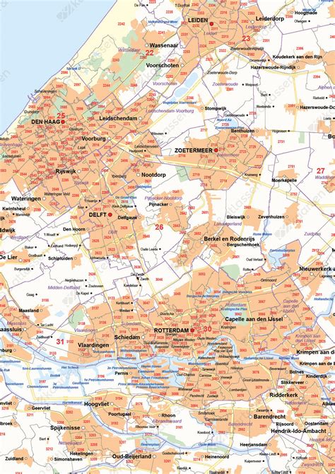 digitale postcode gemeentekaart zuid holland  kaarten en atlassennl