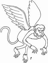 Oz Wizard Flying Monkey Coloring Pages Winged Drawing Printable Print Monkeys Maldonado Awesome Getdrawings Getcolorings Color sketch template