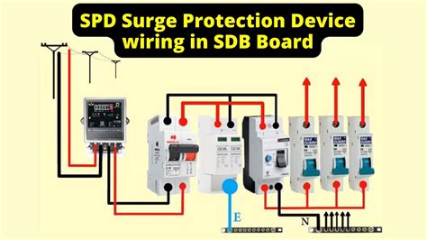 surge protection device wiring diagram spd connection diagram youtube
