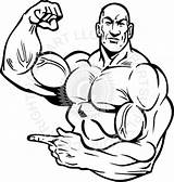 Muscle Drawing Man Flexing Getdrawings sketch template