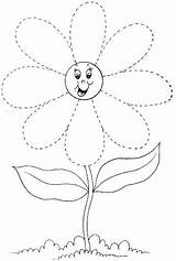 Flower Worksheet Trace Worksheets Preschool Dotted Drawing Line Tracing Spring Outline Kids Kindergarten Printable Flowers Toddler Coloring Pages Activity Activities sketch template