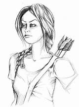 Katniss Everdeen Hunger Face sketch template