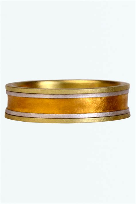gold silver inlaid ring  whisper gallery