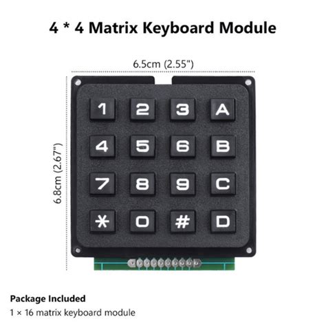 Keypad 4x4 Matrix Black 16 Button