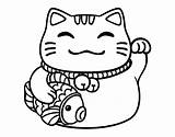 Neko Maneki Coloring Drawing Cat Gato Abundance Lucky Coloringcrew La Japan Para Suerte Chino Line Pages Google Japanese Dibujos Tattoo sketch template