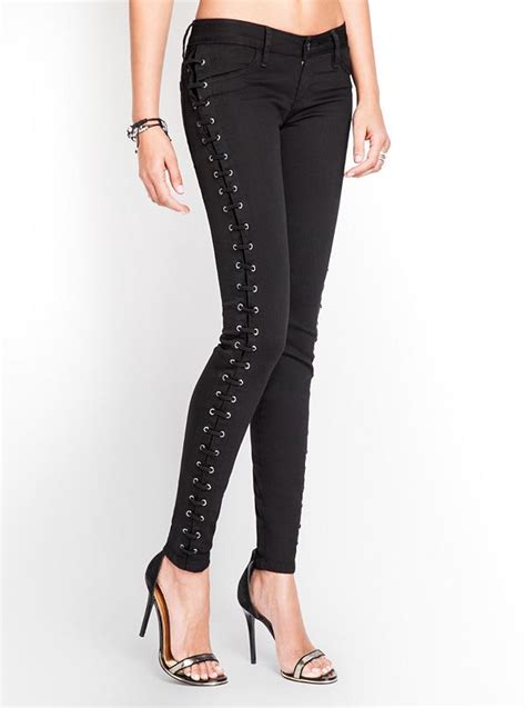 kate skinny jeans with side lace up