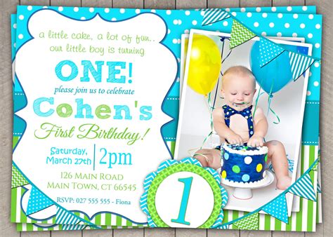boys st birthday invitation blue   pixieperfectparties
