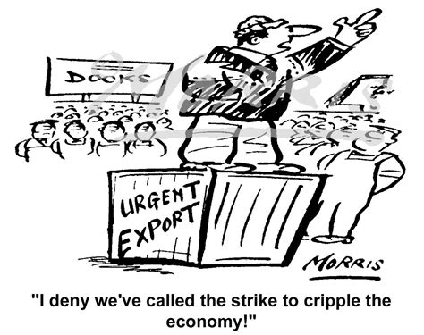 strike action cartoon ref bw business cartoons