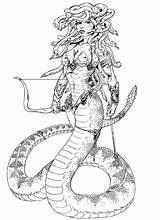 Medusa Gorgon Gaze Mythology Titans Snake Half sketch template