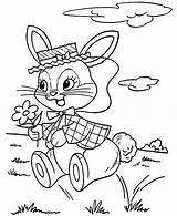 Coloring Pages Easter Bunny Hopping Sock Hop Bring Flower Printable Getdrawings Getcolorings sketch template