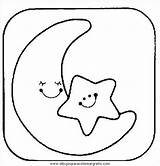 Estrellas Mond Sterne Malvorlagen Colorea Malvorlage Paint Misti Applique Stern Sketchite Resultado Salvato Babyzimmer sketch template