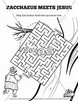 Zacchaeus Luke Mazes Maze Sharefaith Bookmarks Crossword sketch template