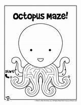 Mazes Maze Octopus Woojr sketch template