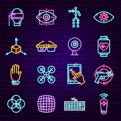 Retro Style Neon Icons ⬇ Vector Image By © Anna Leni Vector Stock