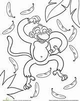 Monkey Happy Color Education sketch template