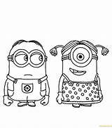 Two Despicable Minion Coloring Pages Color sketch template