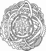 Doodle Mandala Bohemian Psychedelic Surreal Adult Erwachsene Meditative Hippie Malvorlagen sketch template