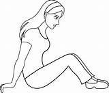 Sitting Woman Line Clip Young Outline Girl Clipart Colorable Coloring Pages Lineart Cute Sweetclipart Resting Advertisement sketch template