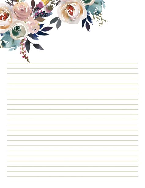 floral stationary  wedding writing paper printables fc