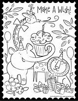 Coloring Birthday Pages Kids Happy Color Colouring Sheets Printable Cards Cute Print August Kleurplaten Kleurplaat Sheet Children Adult Card Illustrate sketch template
