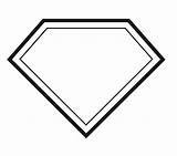 Template Superhero Hero Super Superman Cape Logo Shield Outline Clipart Shields Badge Logos Coloring Sheriff Blank Clip Pattern Cliparts Pages sketch template