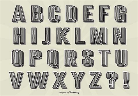vintage alphabet set  vector art  vecteezy