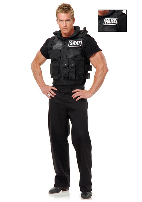 Swat Officer Vest Mens Uniform Costumes