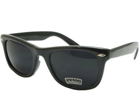 Dark Black Lens Sunglasses Vintage Retro Men Women Classic Frame