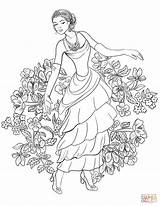 Coloring Pages Girl Debutante Supercoloring Printable Fashion Adult Kids Girls sketch template