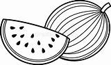 Watermelon Fruit Slice sketch template