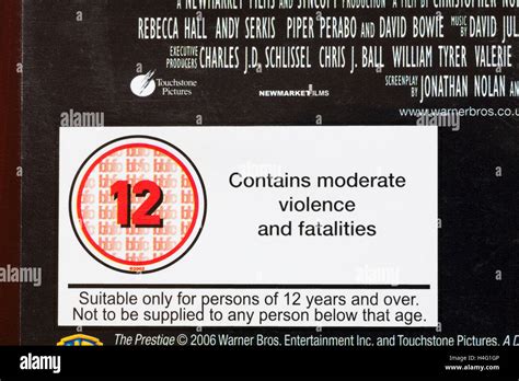 rating  hd dvd case  moderate violence  fatalities stock photo royalty