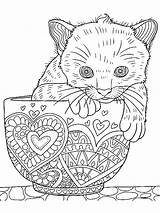 Pages Coloring Kitten Zentangle Adults Adult Printable Bright Teens Colors Favorite Choose Color sketch template