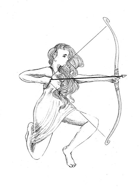 Artemis Greek Goddess Drawing Artemis Goddess Of The